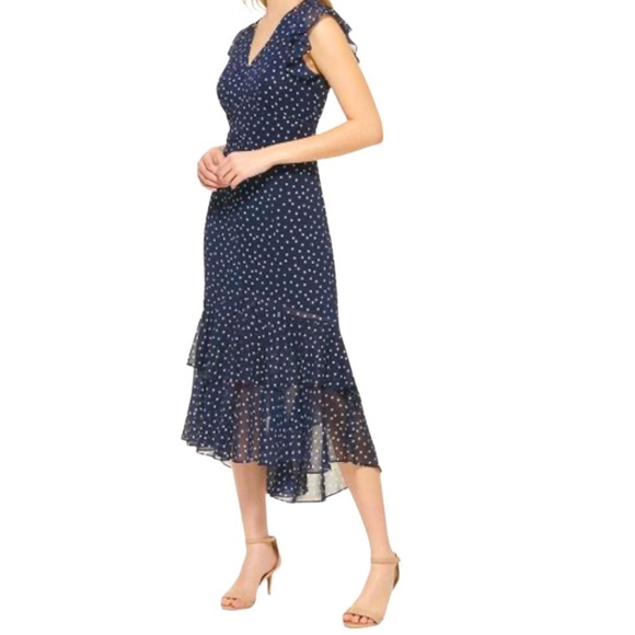 Tommy Hilfiger Dresses & Skirts - 𝅺Tommy Hilfiger Navy Polka Dot MIDI Dress Size 8 NWT